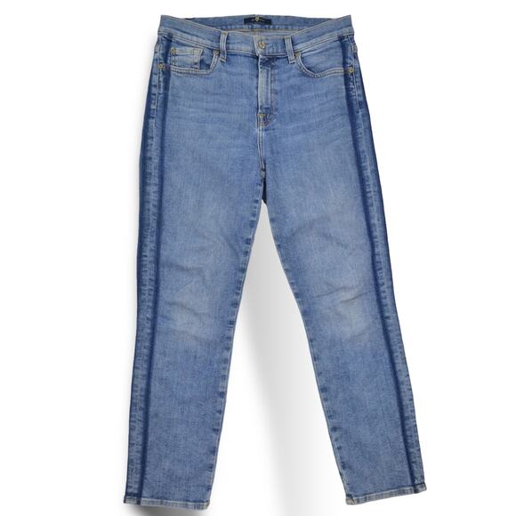 7 For All Mankind Denim - 7 For All Mankind Edie High Waist Straight Crop Jeans 30